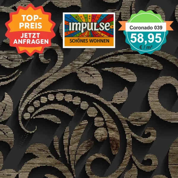 Alt-Text: Farb- und Strukturmuster von Girloon Coronado 039 – strapazierfähiger Objektvelours